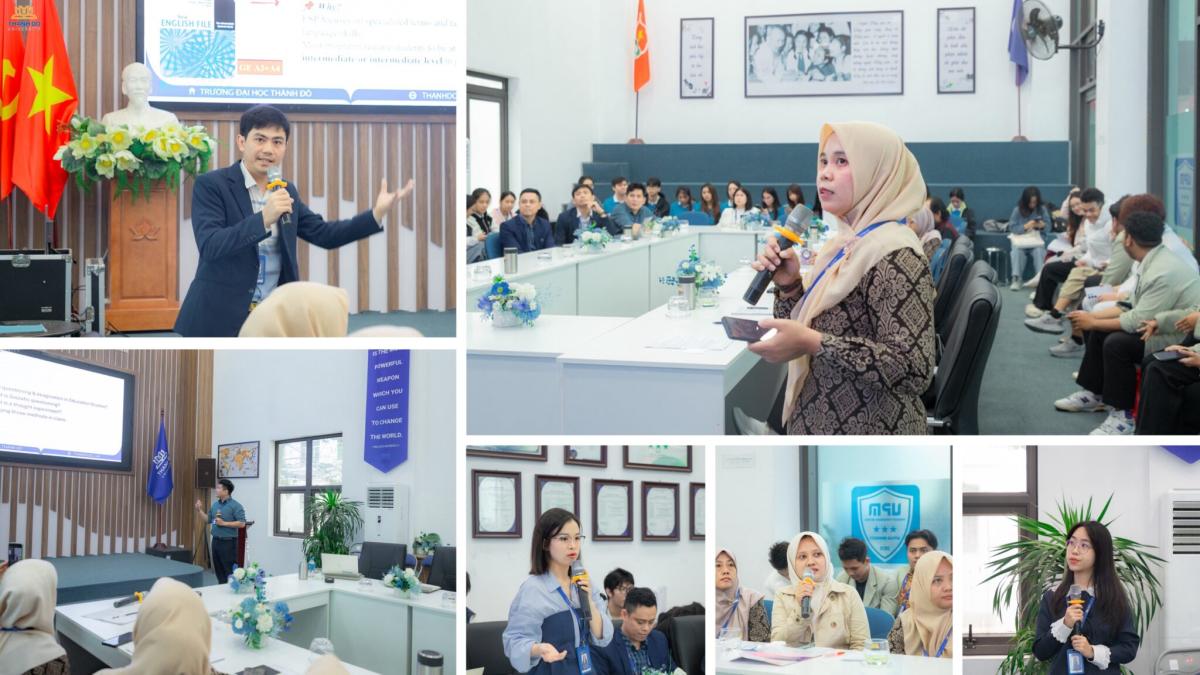 Thảo luận sôi nổi giữa các giảng viên, sinh viên Trường Đại học Thành Đô và Đại học Unipdu Jombang