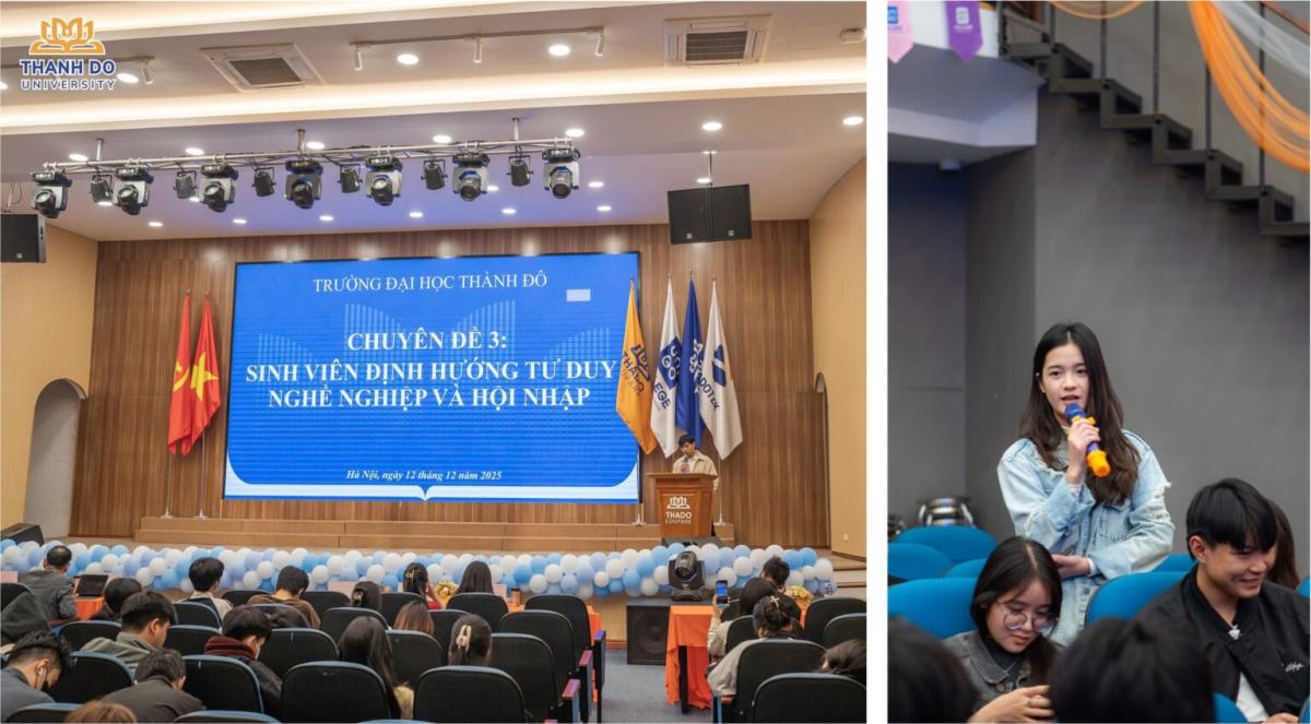 Sinh viên Viện Quản trị và Công nghệ thể hiện hiểu biết, quan điểm cá nhân về định hướng nghề nghiệp và tư duy hội nhập