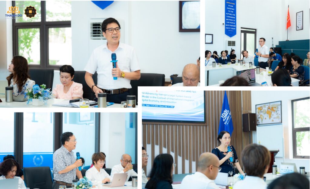 Giảng viên, nhà khoa học và sinh viên trao đổi cùng các diễn giả trong phiên thảo luận của Hội thảo.