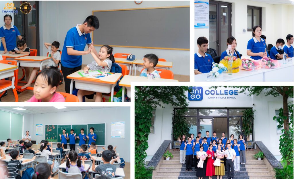 Sinh viên ngành Ngôn ngữ Anh và Giáo dục học trực tiếp trải nghiệm môi trường giáo dục thực tiễn tại Trường Tiểu học và THCS Unigo trong kỳ thực tập nghề nghiệp.