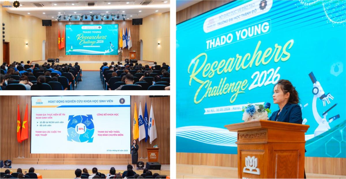 Toàn cảnh chương trình Thado Young Researchers Challenge 2026 tại Hội trường The Koi.