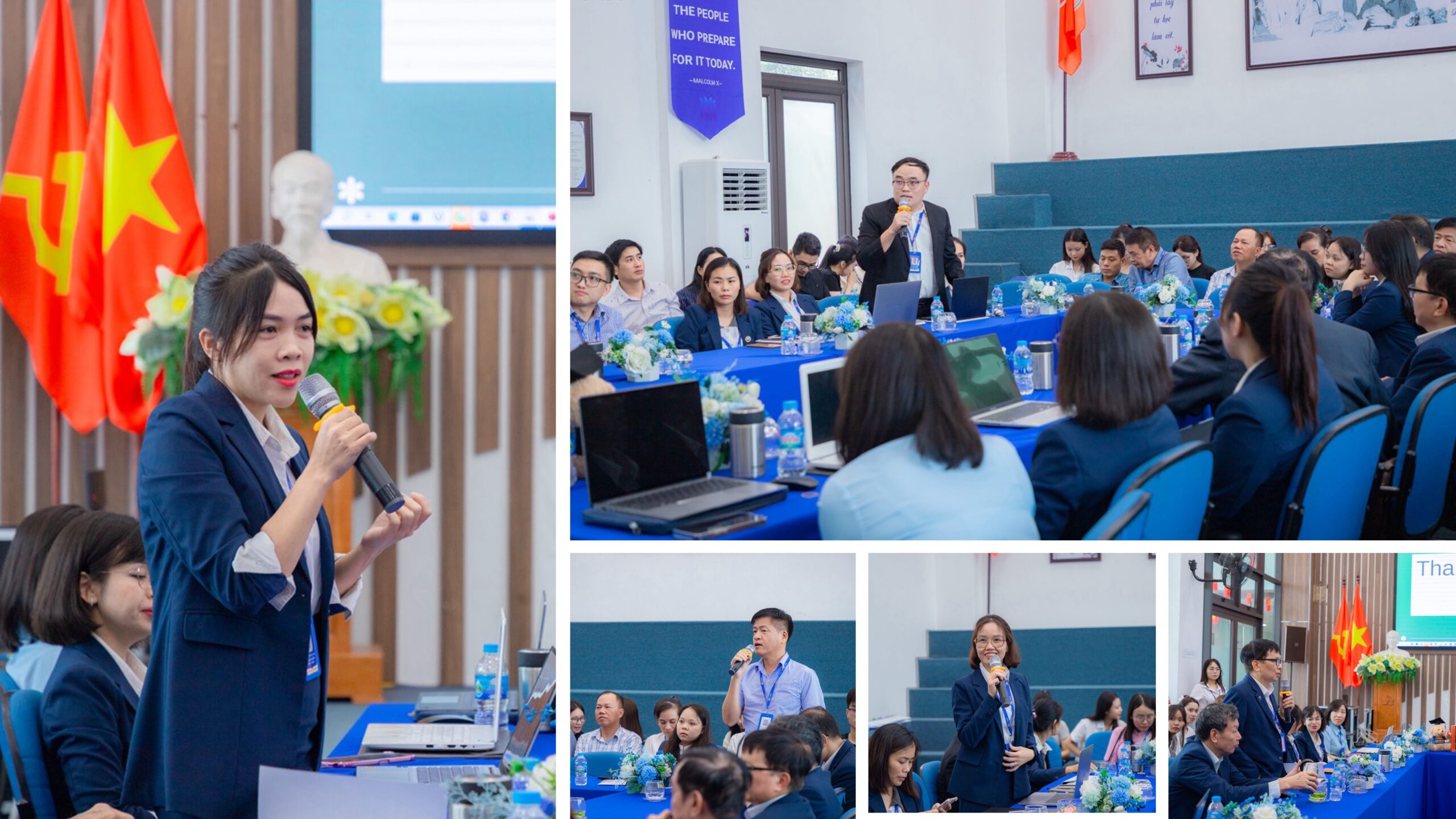 Các tham nhận được sự quan tâm và trao đổi, thảo luận từ các cán bộ, giảng viên, sinh viên