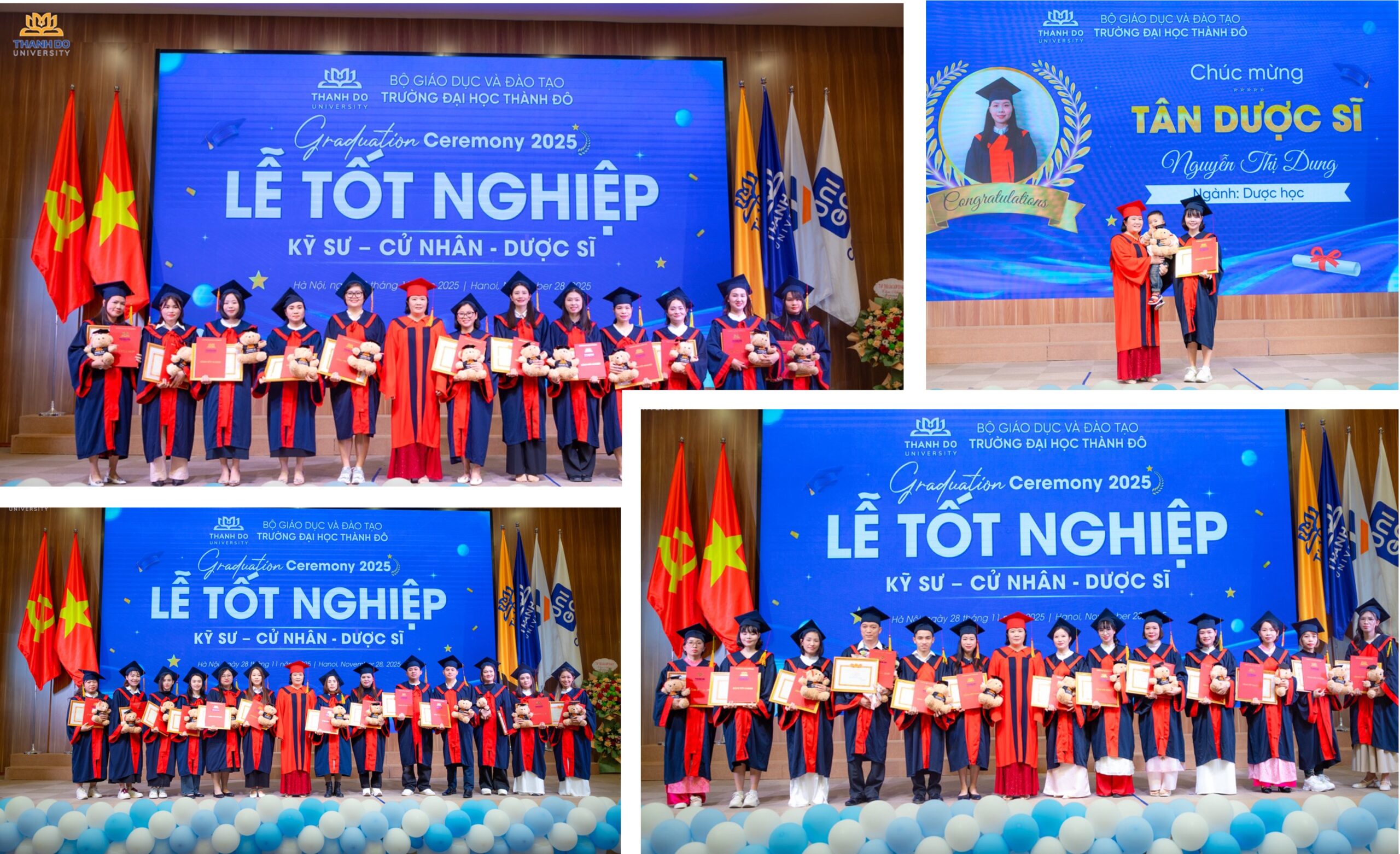 TS. Nguyễn Thúy Vân – Phó Hiệu trưởng trao bằng cho các Tân Kỹ sư - Cử nhân - Dược sĩ