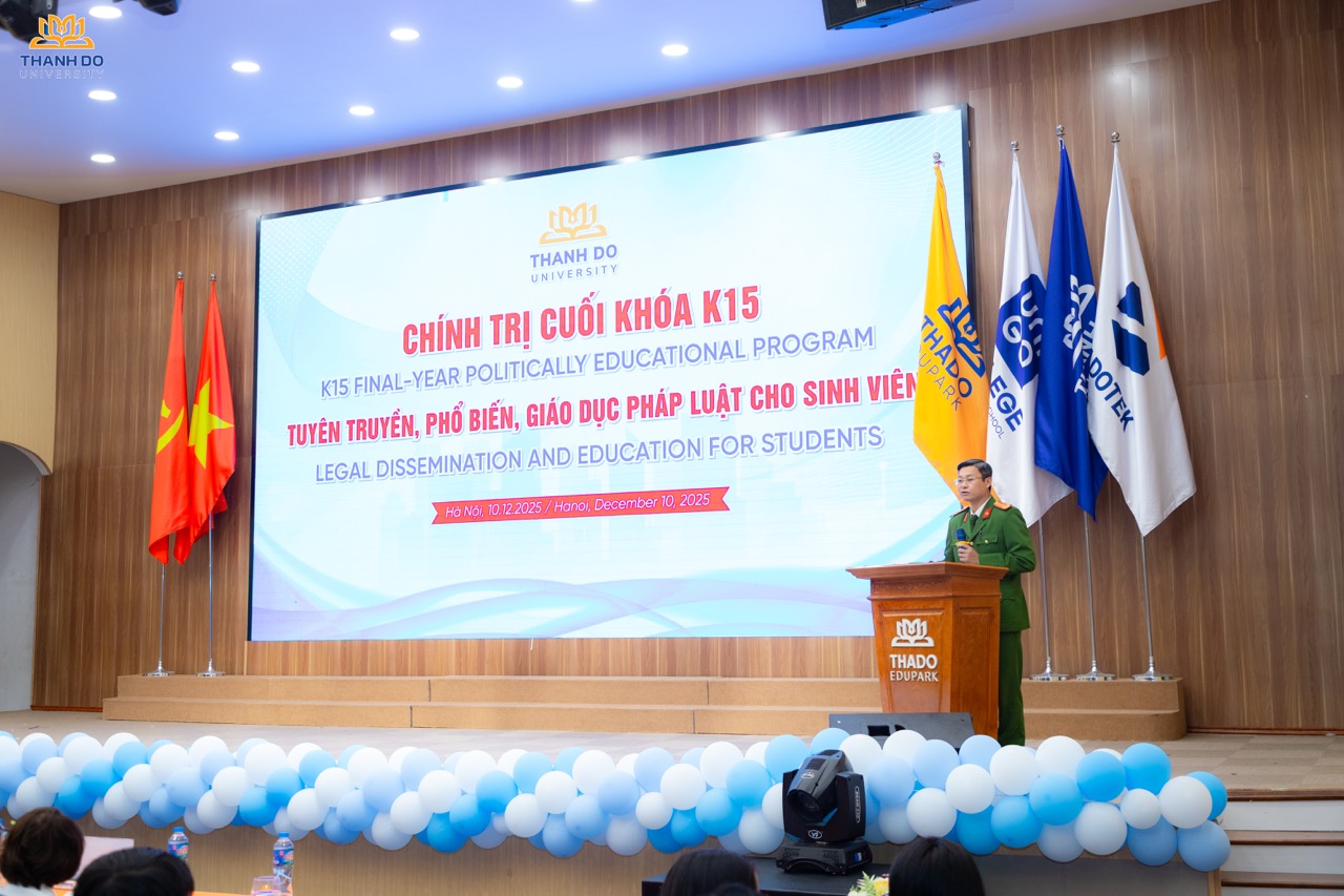 Trường Đại học Thành Đô phối hợp Công an xã Hoài Đức tổ chức chương trình chính trị cuối khoá K15: tuyên truyền, phổ biến và giáo dục pháp luật dành sinh viên