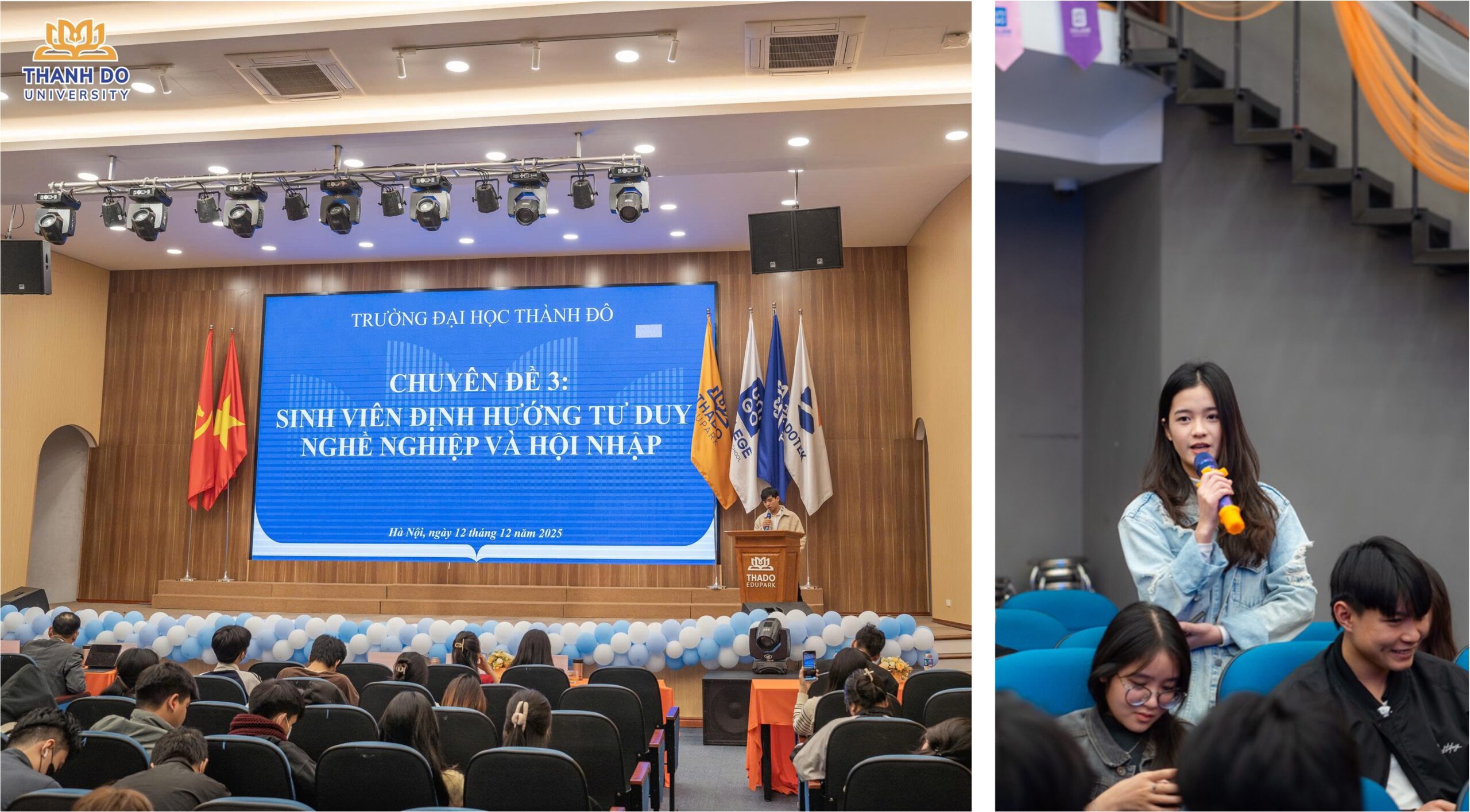 Sinh viên Viện Quản trị và Công nghệ thể hiện hiểu biết, quan điểm cá nhân về định hướng nghề nghiệp và tư duy hội nhập