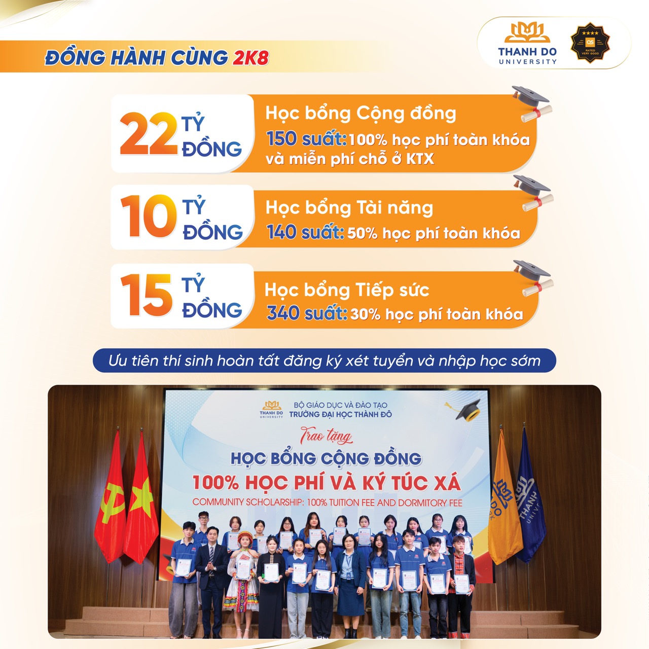 Trường Đại học Đô dành tặng 630 suất học bổng giá trị đến Tân sinh viên 2026, với tổng trị giá 47 tỷ đồng