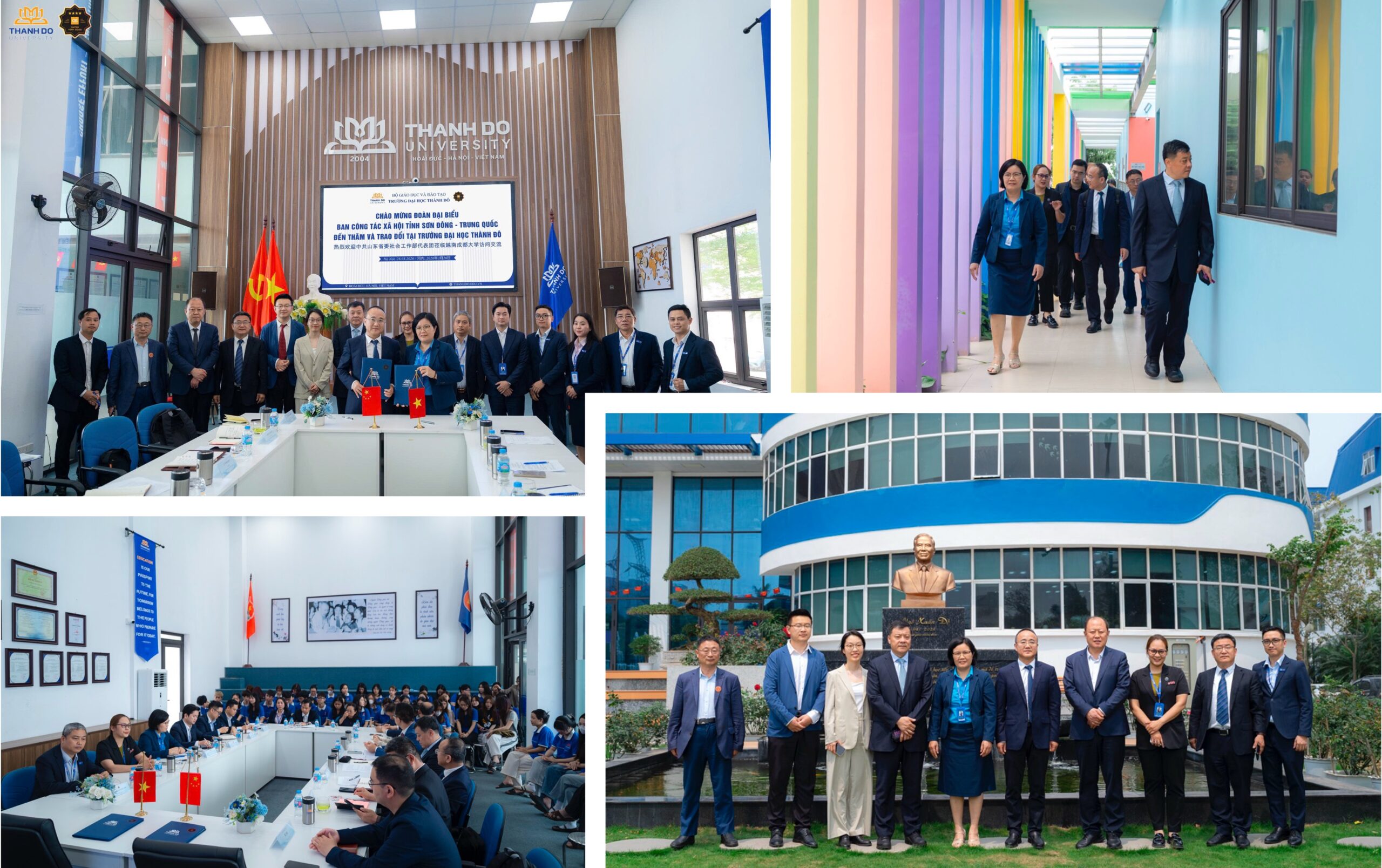 Trường Đại học Thành Đô gặp gỡ, trao đổi cùng đoàn đại biểu đến từ Sở Công tác Xã hội tỉnh Sơn Đông (Trung Quốc)