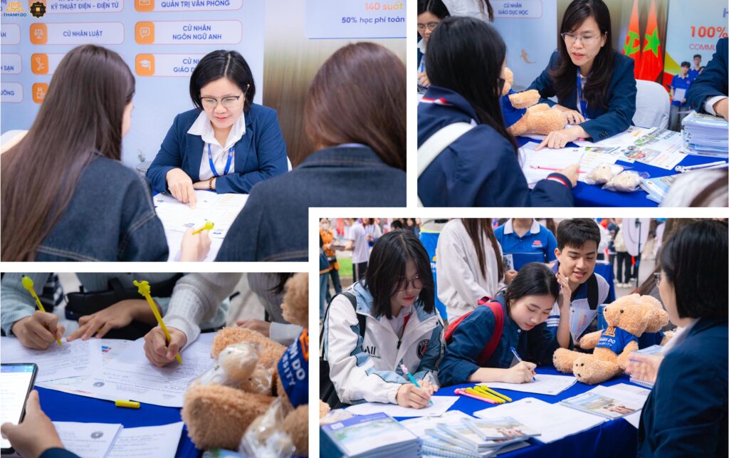 Thầy Cô Trường ĐH Thành Đô trực tiếp định hướng ngành nghề cho các bạn học sinh tại ngày hội tư vấn tuyển sinh hướng nghiệp 2026