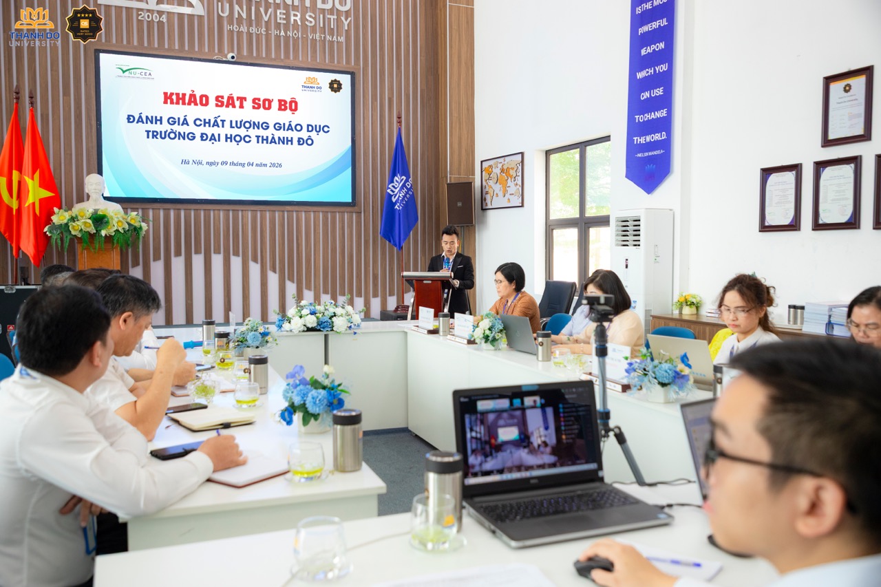 Đoàn khảo sát Trung tâm kiểm định Chất lượng giáo dục - ĐHQGHN, khảo sát sơ bộ, đánh giá chất lượng Trường Đại học Thành Đô