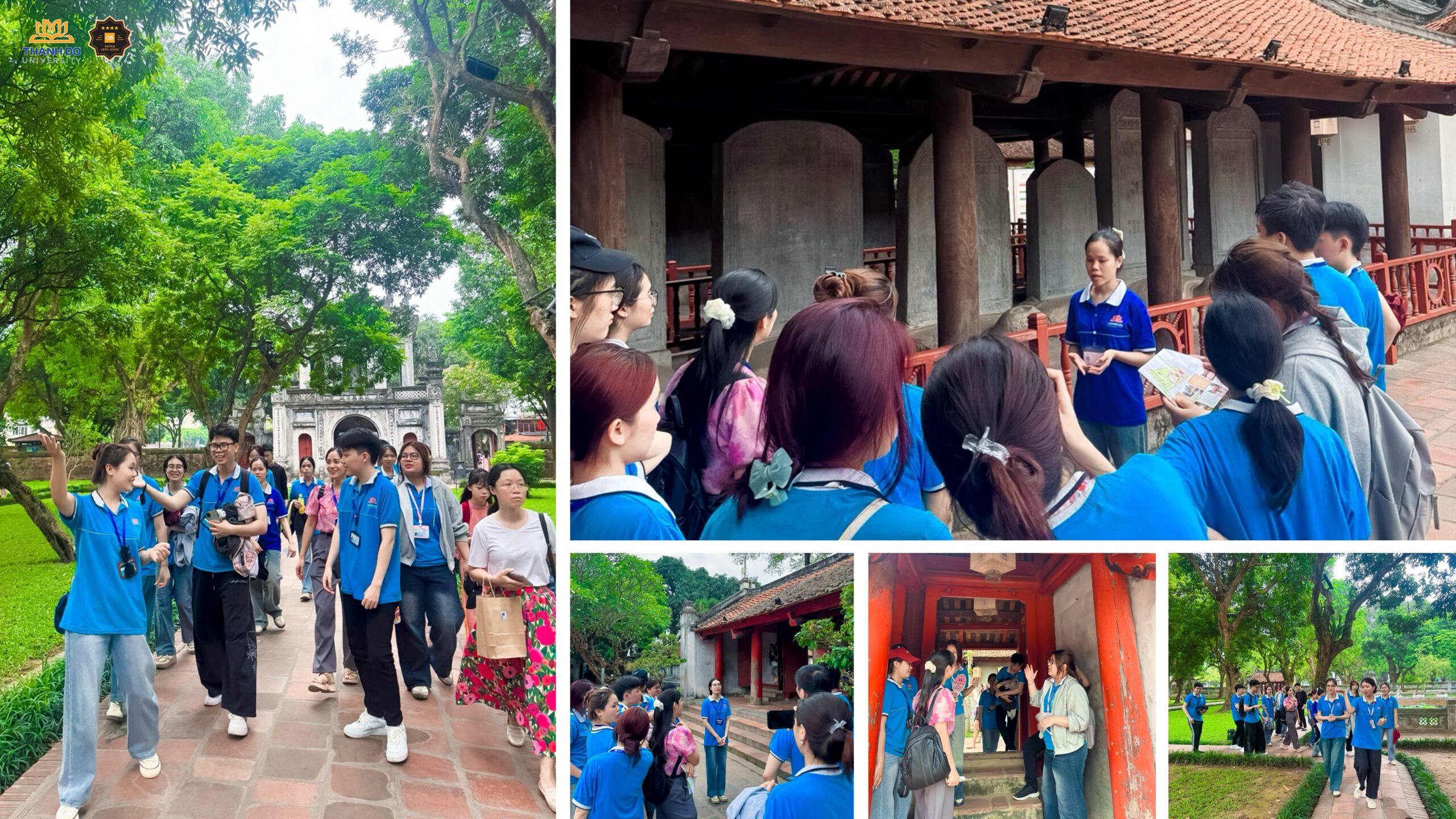 Sinh viên thực hành thuyết trình, giới thiệu lịch sử và văn hóa Việt Nam bằng tiếng Anh.