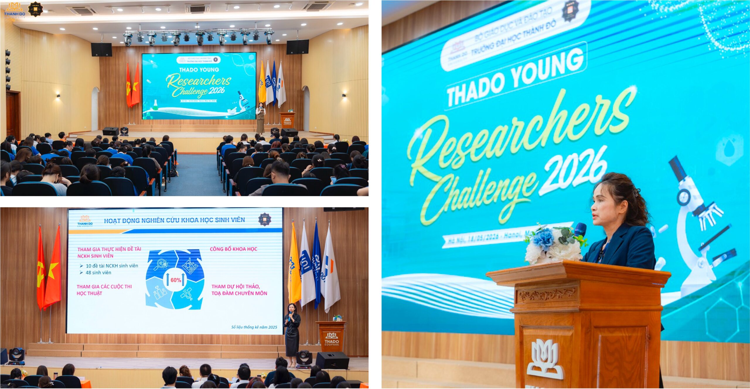 Toàn cảnh chương trình Thado Young Researchers Challenge 2026 tại Hội trường The Koi.