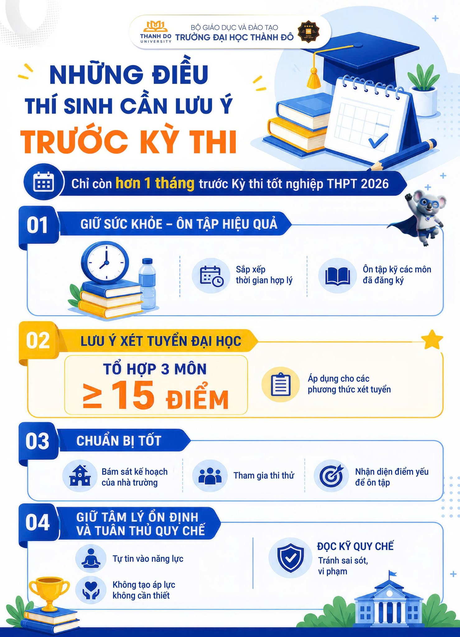 Những lưu ý dành cho thí sinh trước kỳ thi tốt nghiệp THPT 2026