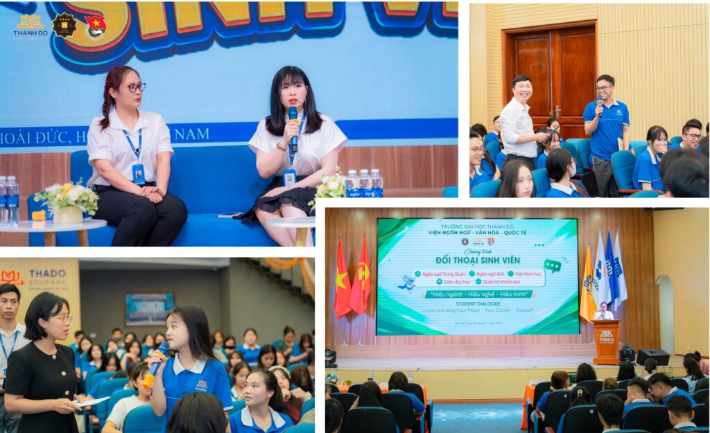 Sinh viên Viện Ngôn ngữ – Văn hóa – Quốc tế tích cực trao đổi cùng các thầy cô về định hướng chuyên ngành, cơ hội nghề nghiệp và hành trình phát triển bản thân.