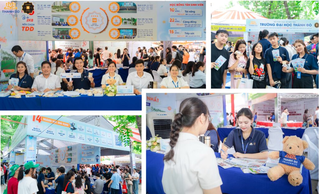 Gian tư vấn Trường Đại học Thành Đô thu hút học sinh và phụ huynh tại Ngày hội Lựa chọn nguyện vọng xét tuyển đại học năm 2026.