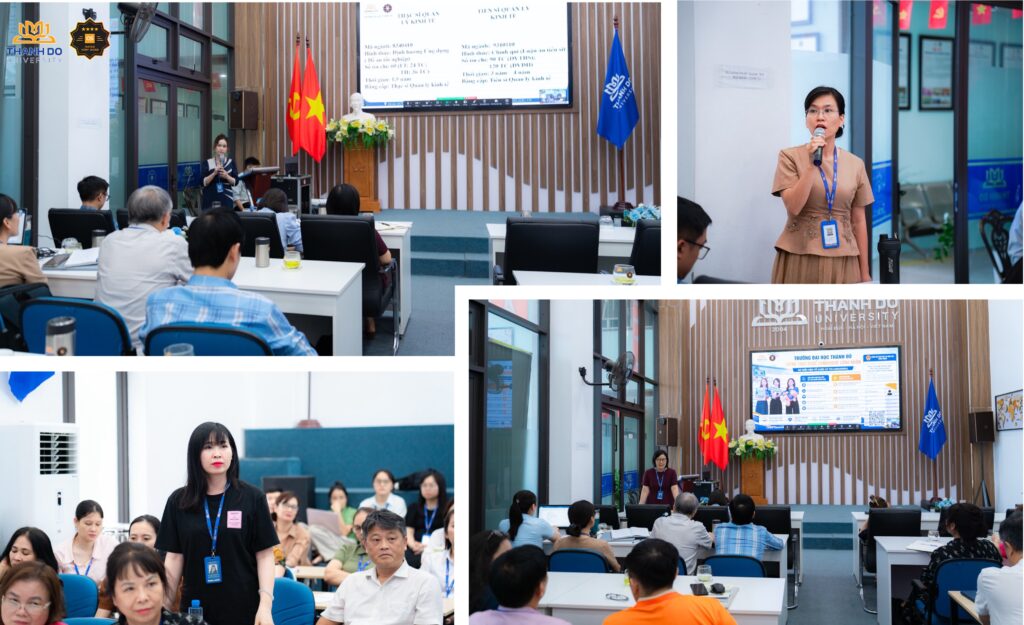 Đại diện các đơn vị trình bày tham luận, chia sẻ kinh nghiệm và đề xuất giải pháp nâng cao chất lượng công tác khảo thí.