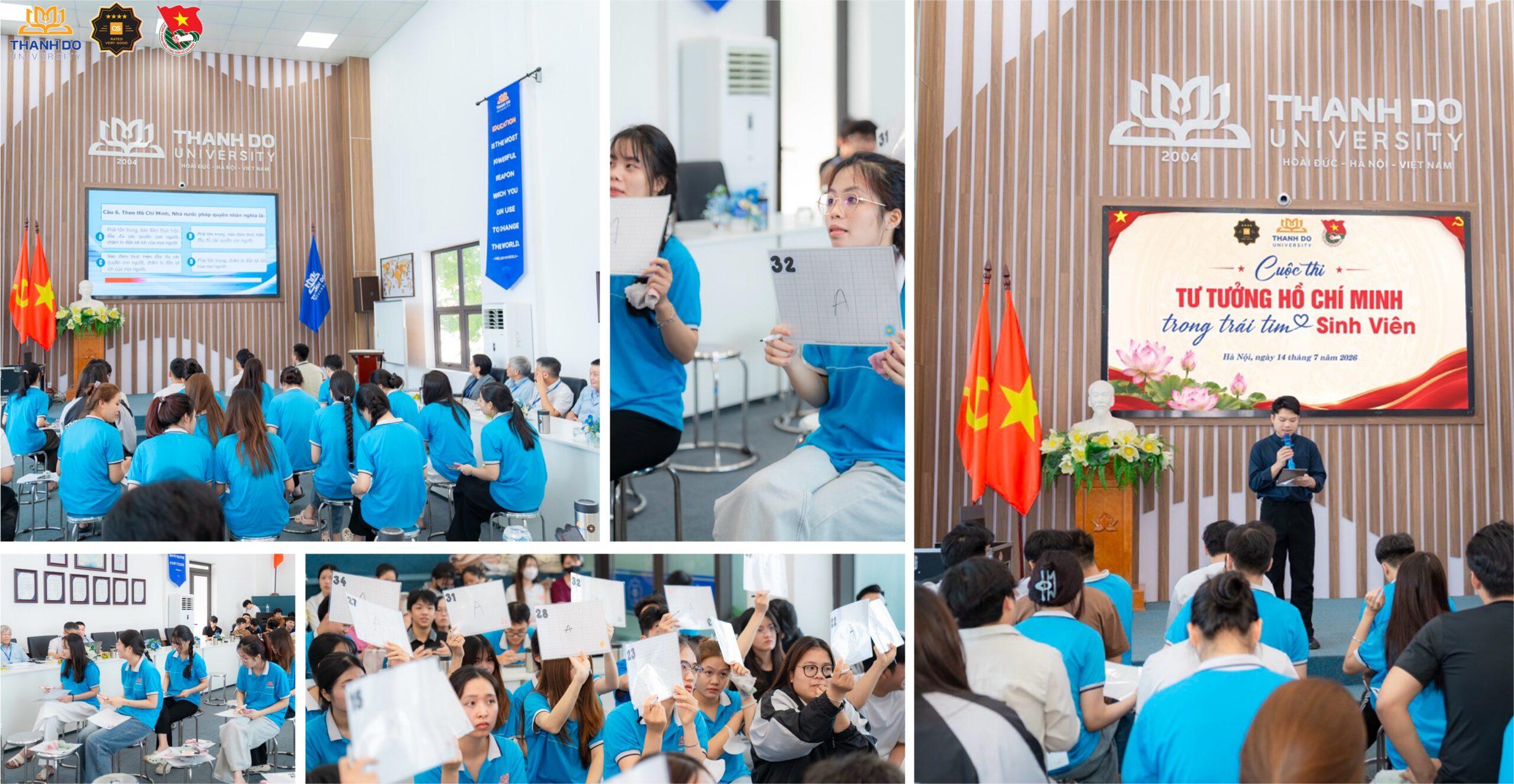 Các thí sinh tập trung chinh phục hệ thống câu hỏi tại vòng Chung kết theo hình thức "Rung chuông vàng".