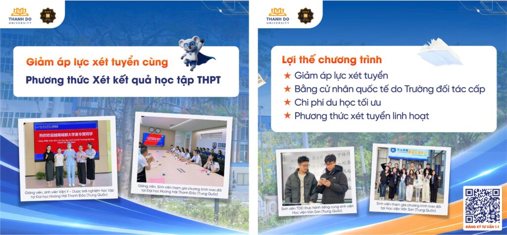 Giảm áp lực xét tuyển cùng chương trình đào tạo hợp tác quốc tế tại Trường Đại học Thành Đô