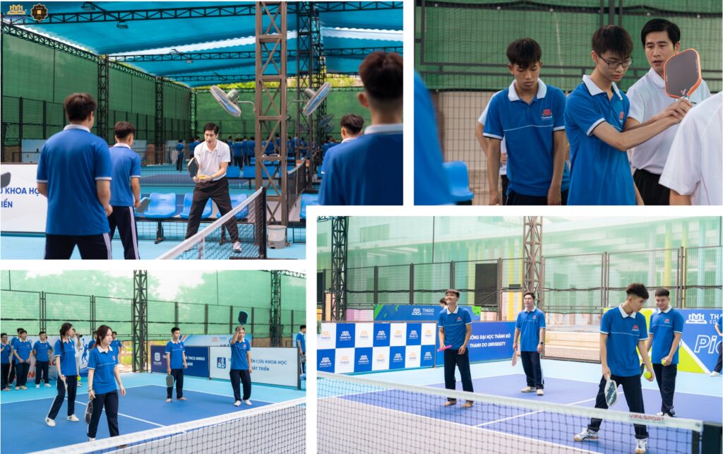 K22 được hướng dẫn những kỹ thuật cơ bản, từ cách cầm vợt, di chuyển đến kiểm soát bóng trên sân.