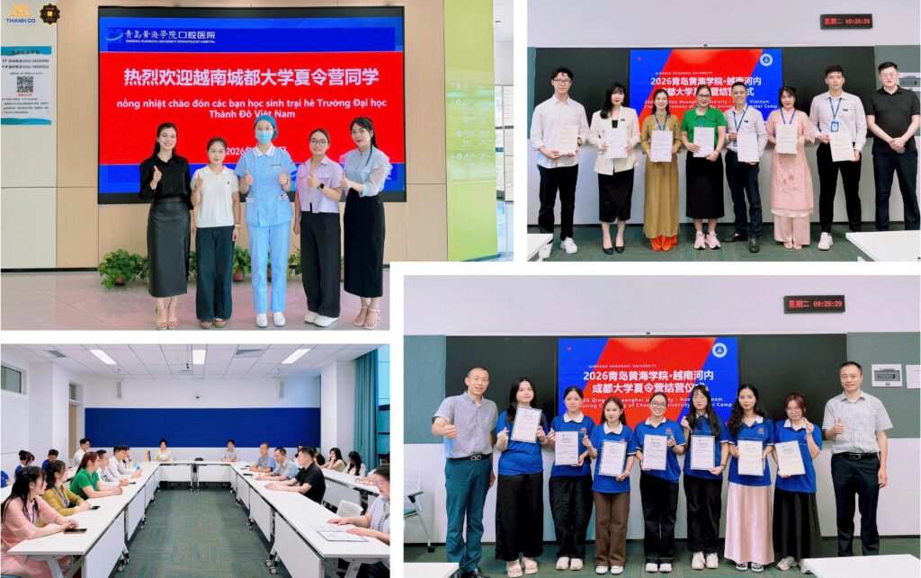 Giảng viên, sinh viên Trường Đại học Thành Đô tham quan, học tập, trao đổi với giảng viên, sinh viên trường Đại học Hoàng Hải Thanh Đảo (Trung Quốc) trong khuôn khổ chương trình Giao lưu ngôn ngữ và trải nghiệm văn hoá Trung Quốc