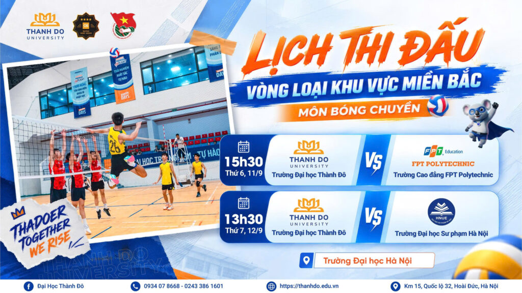 LỊCH THI ĐẤU VÒNG LOẠI KHU VỰC MIỀN BẮC – MÔN BÓNG CHUYỀN ĐẠI HỘI THỂ THAO SINH VIÊN TOÀN QUỐC LẦN THỨ VI NĂM 2026