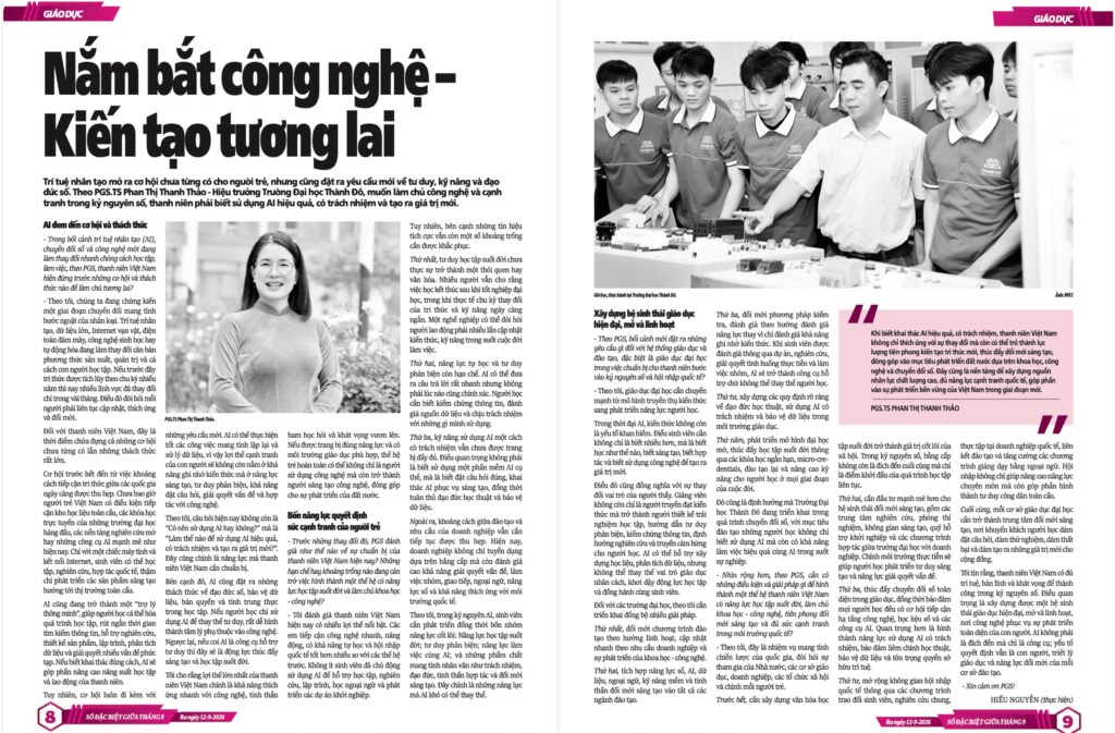 NẮM BẮT CÔNG NGHỆ – KIẾN TẠO TƯƠNG LAI: GÓC NHÌN TỪ PGS.TS PHAN THỊ THANH THẢO HIỆU TRƯỞNG TRƯỜNG ĐẠI HỌC THÀNH ĐÔ