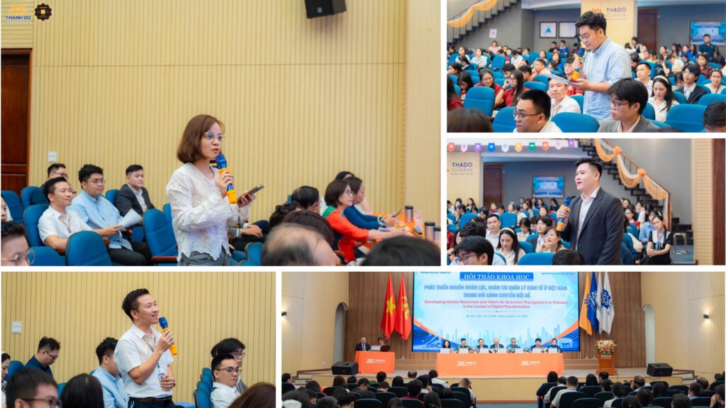 Giảng viên, nghiên cứu sinh và học viên ngành Quản lý kinh tế Trường Đại học Thành Đô tham gia sinh hoạt học thuật, tiếp cận những vấn đề thực tiễn về phát triển nguồn nhân lực và nhân tài.