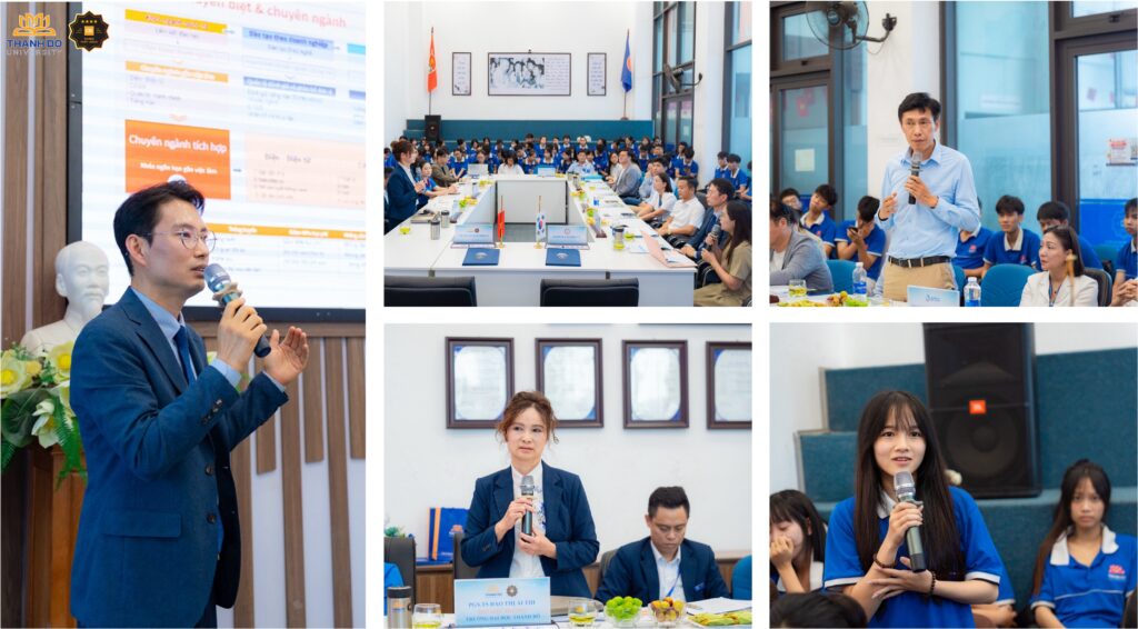 Sinh viên giao lưu, trao đổi cùng với các Thầy cô từ Trường Đại học Daeduk.